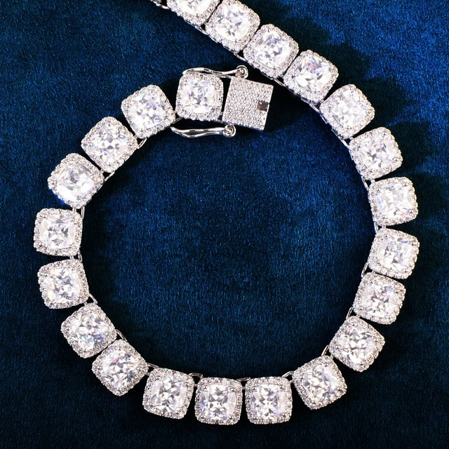 10mm Square Clustered Chain Bracelet