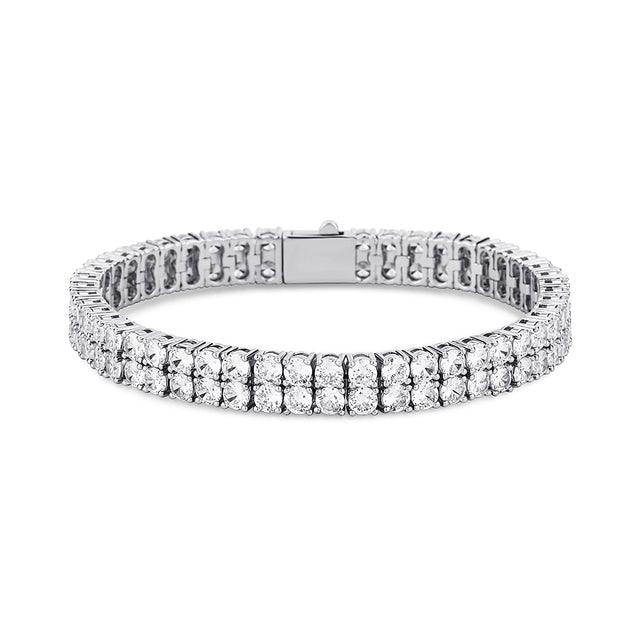 4MM 2 Row Cubic Zirconia Tennis Chain Bracelet