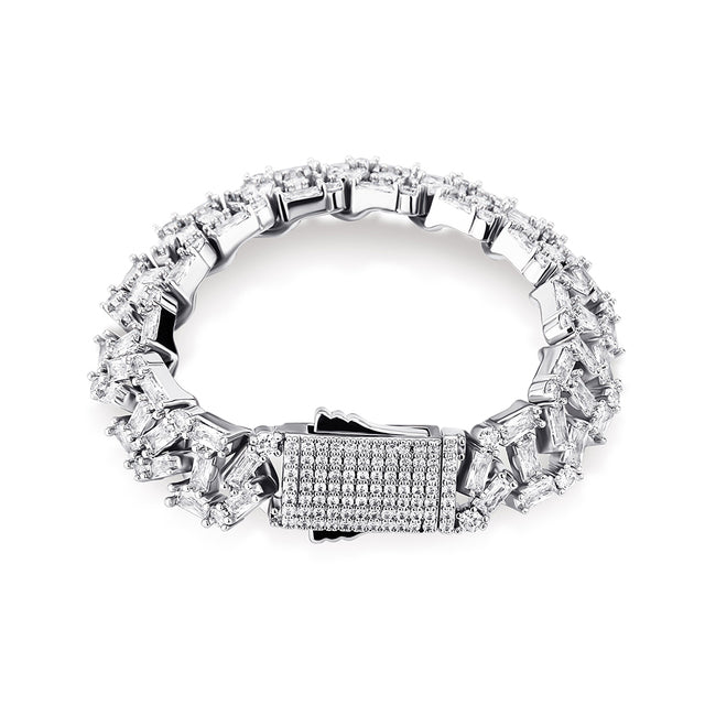 12mm Baguette Chain Link Bracelet