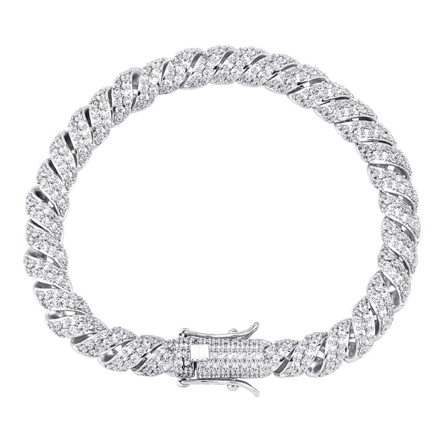10mm Iced Out Cubic Zircon Cuban Link Bracelet