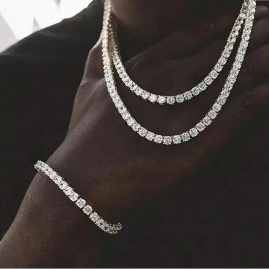 4mm Tennis Chain High Quality Iced Out GRA Certificated S925 White Gold Plated Moissanite Tennis Chain