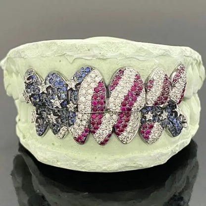 Hiphop Iced Out Black Moissanite Custom Grillz Fro Teeth 925 Sterling Silver Marvellous Moissanite Grillz