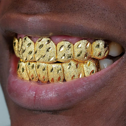 Dope Jewelry Custom Grillz 925 Sterling Silver Grillz for Teeth Hiphop Men Diamond Dust Iced Out Grillz