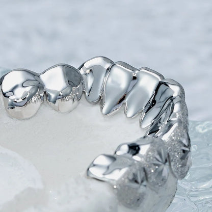 Dope Jewelry Custom Grillz 925 Sterling Silver Grillz for Teeth Hiphop Men Diamond Dust Iced Out Grillz