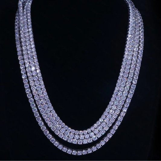 925 Silver Hiphop Jewelry Vvs Iced Out Moissanite Tennis Chain
