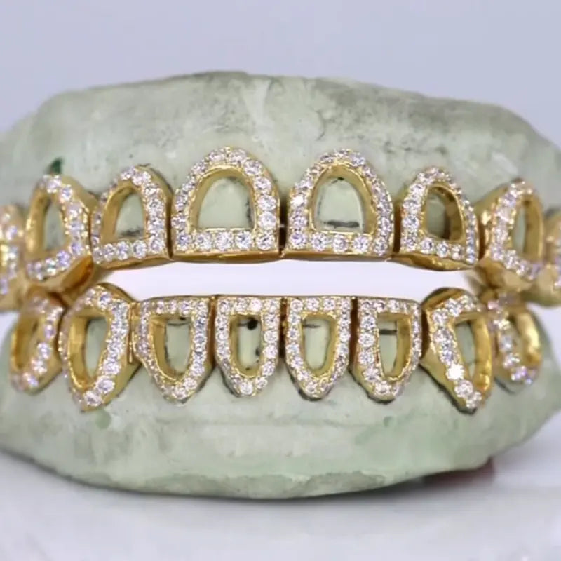 Hiphop Jewelry Diamond Grillz for Teeth 925 Sterling Silver Iced Out New Design Custom Moissanite Grillz