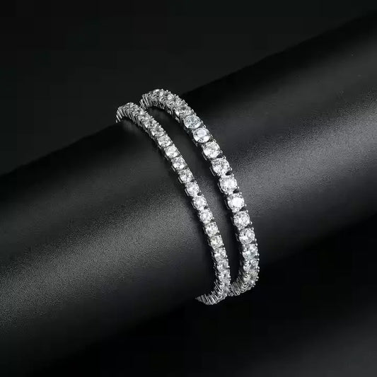 RTS 3mm 4mm 5mm Moissanite Bracelet 925 Silver Gold Plated VVS Pass Diamond Tester VVS Tennis Bracelet