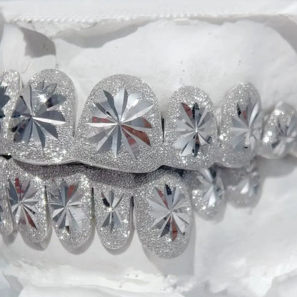 Dope Jewelry Custom Grillz 925 Sterling Silver Grillz for Teeth Hiphop Men Diamond Dust Iced Out Grillz