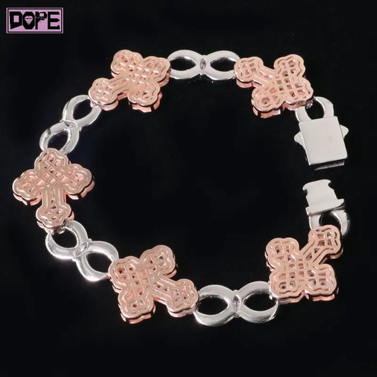 Hip Hop Vvs Iced Out Moissanite Cuban Bracelet 925 Sterling Silver Custom Moissanite Bracelet