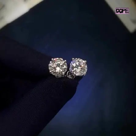 Moissanite Stud Earrings Hiphop 925 Silver VVS Iced Out Moissanite Earrings