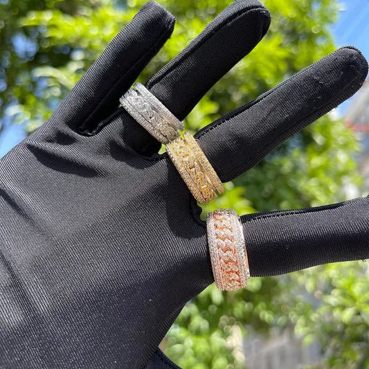 Hiphop Jewelry Moissanite Eternity Ring 925 Sterling Silver Iced Out Mens VVS Moissanite Hip Hop RIng