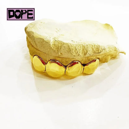 Fine Jewelry Hip Hop Custom Grillz 14k 18k Gold Plating Plain Solid 925 Sterling Silver Teeth Grillz