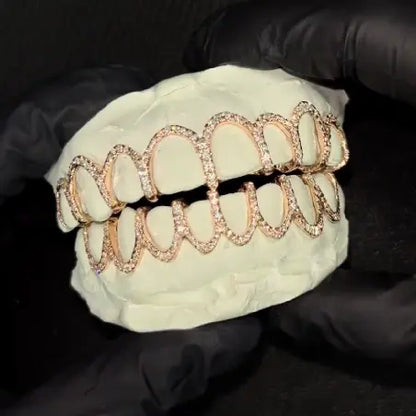 Hiphop Jewelry Diamond Grillz for Teeth 925 Sterling Silver Iced Out New Design Custom Moissanite Grillz