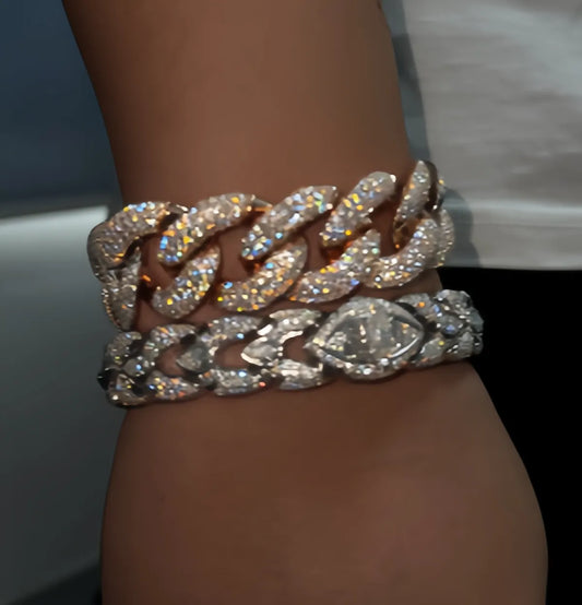 Hiphop Jewelry Miami Cuban Link Chain S925 Silver 20mm 4Rows Vvs Diamond Iced Out Dope Moissanite Cuban Bracelet