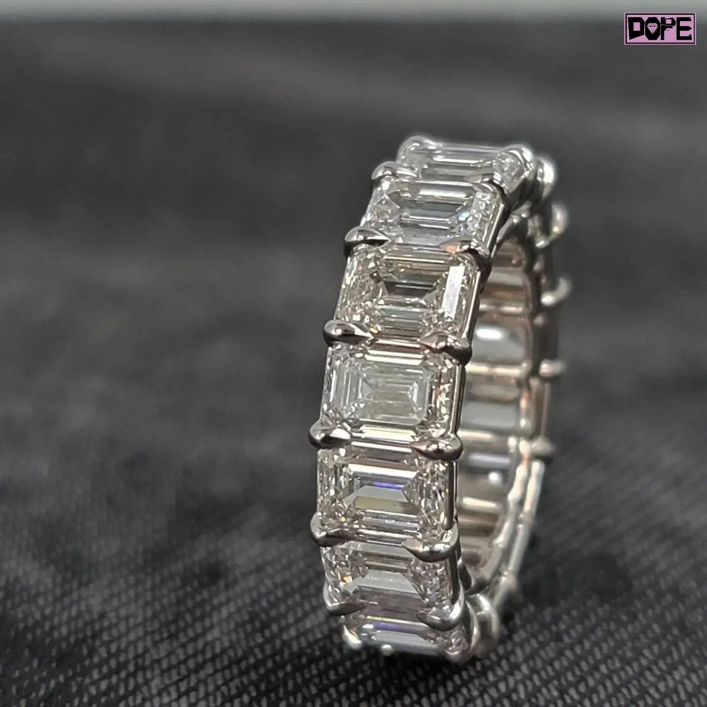 Popular Engagement Rings Men VVS Emerald Cut Eternity Timeless 925 Silver Custom Moissanite Rings