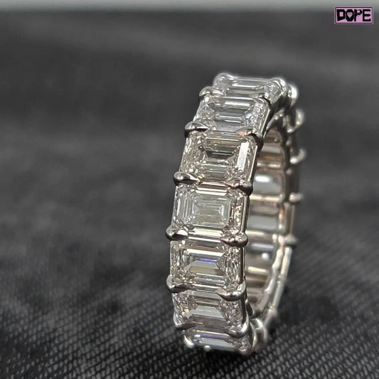 Popular Engagement Rings Men VVS Emerald Cut Eternity Timeless 925 Silver Custom Moissanite Rings