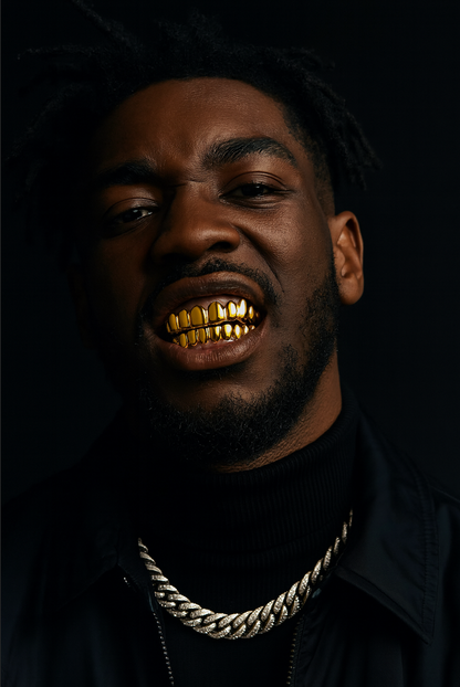 8/8 Gold Teeth Grillz Set Top & Bottom