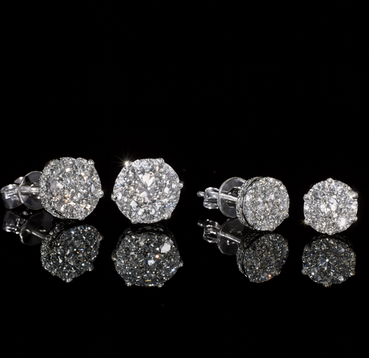 Cluster Crown Stud Earrings