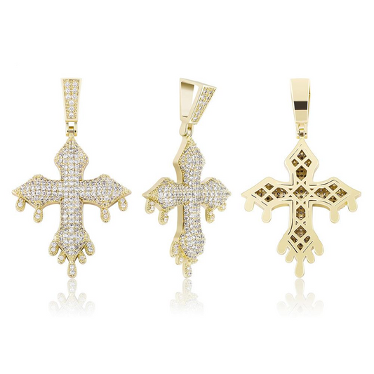 Drip Cross Necklace