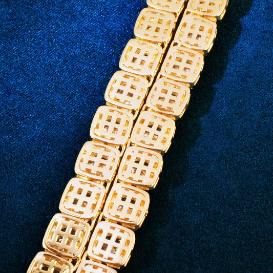 10mm Square Clustered Chain Bracelet