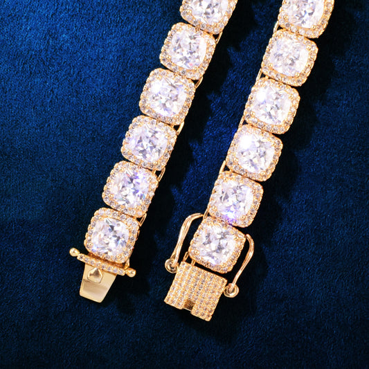 10mm Square Clustered Chain Necklace