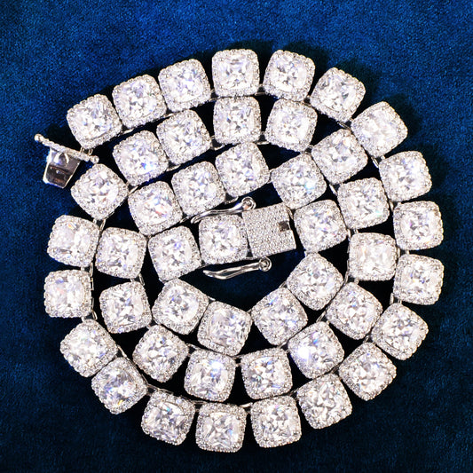 10mm Square Clustered Chain Necklace