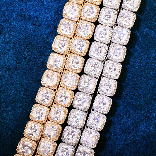 10mm Square Clustered Chain Necklace