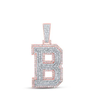 2 1/5CTW-DIA MENS INITIAL ""B"" PENDANT