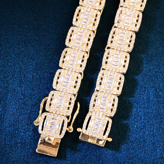 12mm Baguette Chain Bracelet