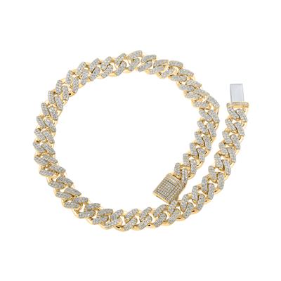 10K YELLOW GOLD ROUND DIAMOND LINK CHAIN NECKLACE 40-7/8 CTTW