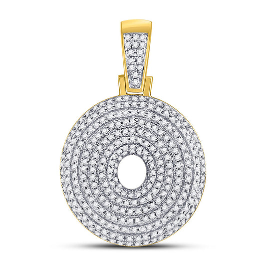 10K YELLOW GOLD ROUND DIAMOND BUBBLE O LETTER CHARM PENDANT 7/8 CTTW