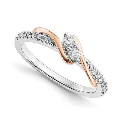 14k White and Rose Gold Diamond Ring