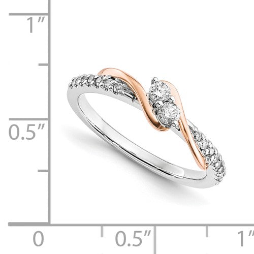 14k White and Rose Gold Diamond Ring