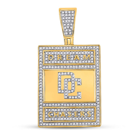 10K YELLOW GOLD ROUND DIAMOND DREAM CHASERS CHARM PENDANT 3/4 CTTW