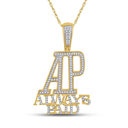 10K YELLOW GOLD ROUND DIAMOND ALWAYS PAID CHARM PENDANT 1/2 CTTW