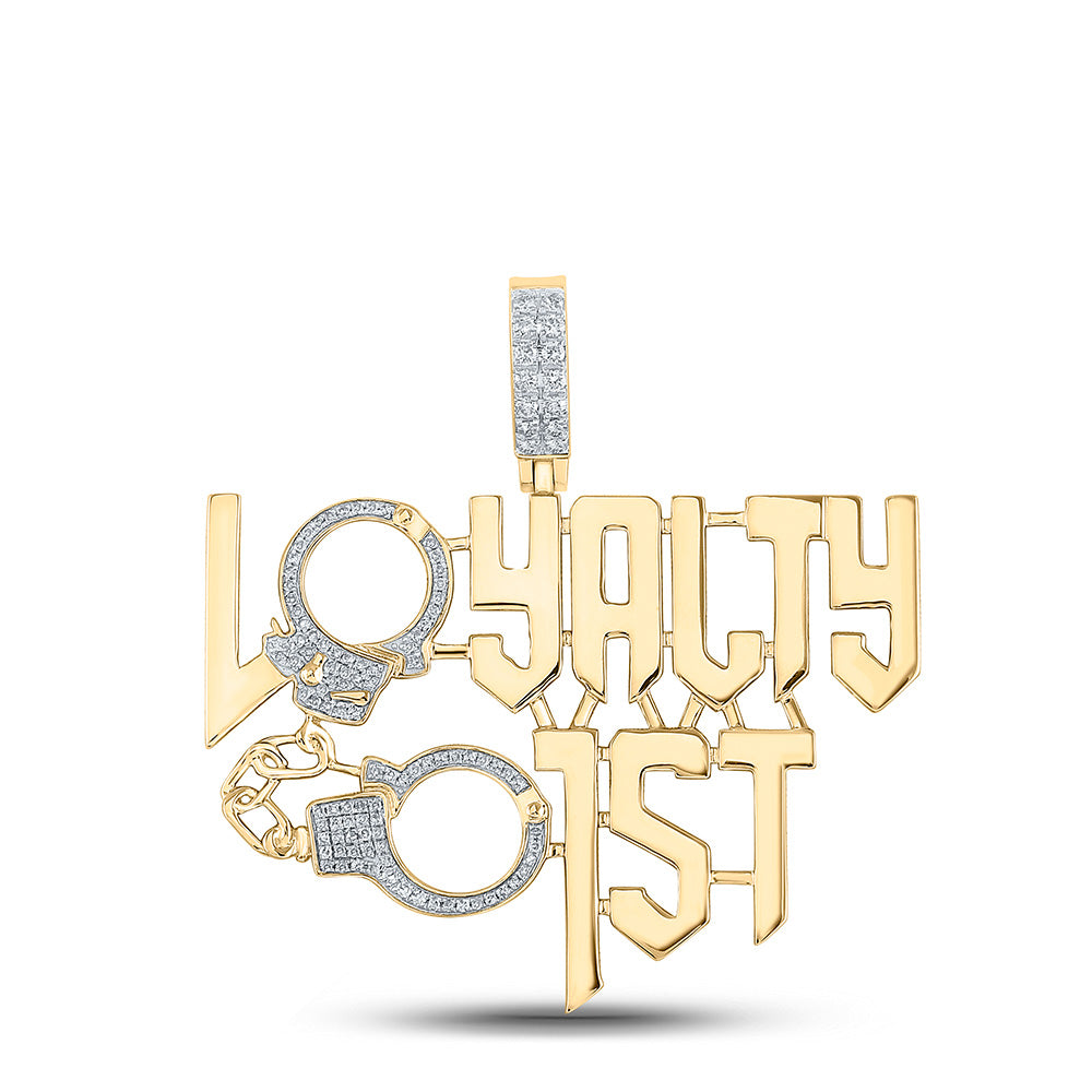 10K YELLOW GOLD ROUND DIAMOND LOYALTY FIRST CHARM PENDANT 1/2 CTTW