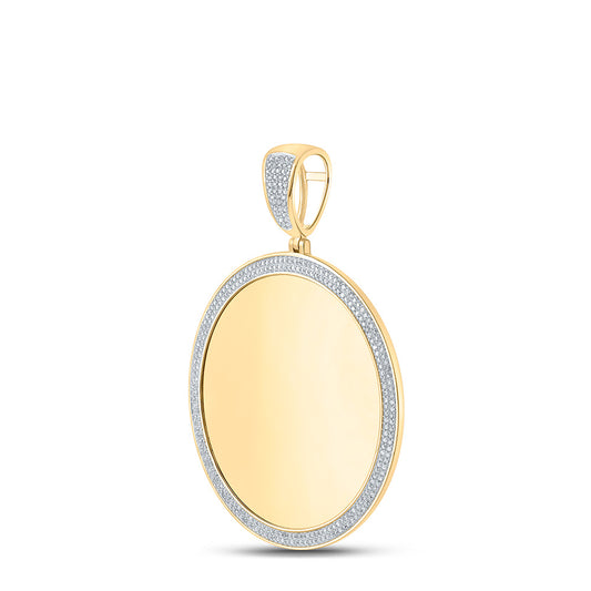 10K YELLOW GOLD ROUND DIAMOND MEMORY CIRCLE CHARM PENDANT 1 CTTW