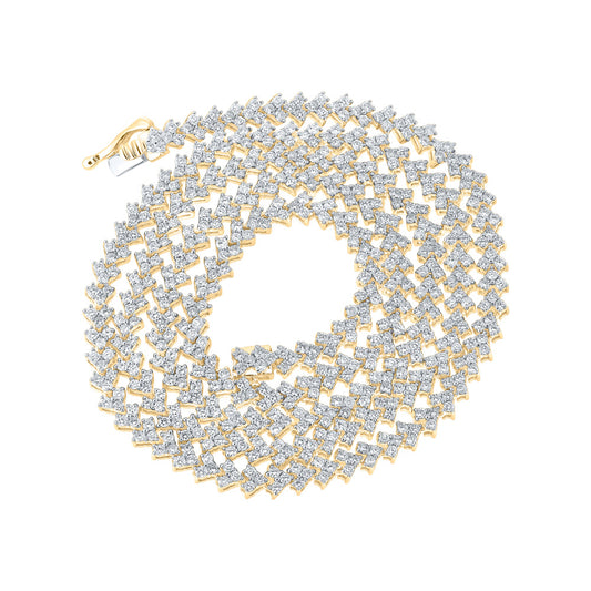 10K YELLOW GOLD ROUND DIAMOND 24-INCH LINK CHAIN NECKLACE 8 CTTW