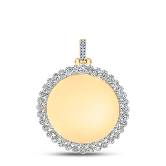 10K YELLOW GOLD ROUND DIAMOND CIRCLE CHARM PENDANT 3 CTTW