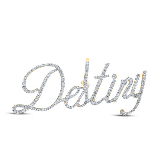 10K YELLOW GOLD ROUND DIAMOND DESTINY CHARM PENDANT 1 CTTW