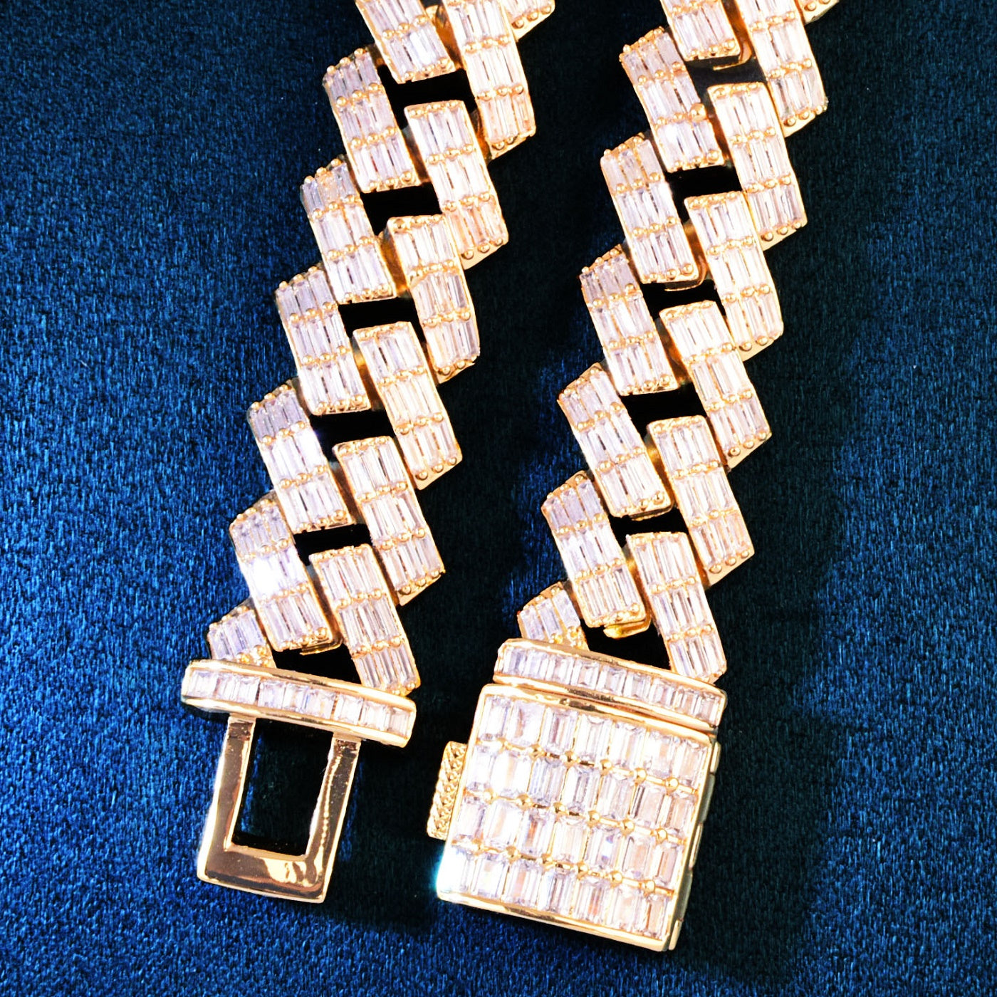 15mm Full Baguette Zircon Miami Cuban Necklace
