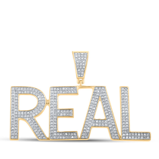 10K YELLOW GOLD ROUND DIAMOND REAL CHARM PENDANT 1 CTTW