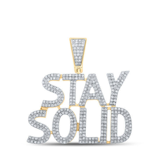 10K YELLOW GOLD ROUND DIAMOND STAY SOLID CHARM PENDANT 1 CTTW