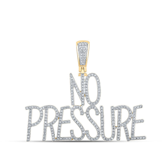 10K YELLOW GOLD ROUND DIAMOND NO PRESSURE CHARM PENDANT 3/4 CTTW