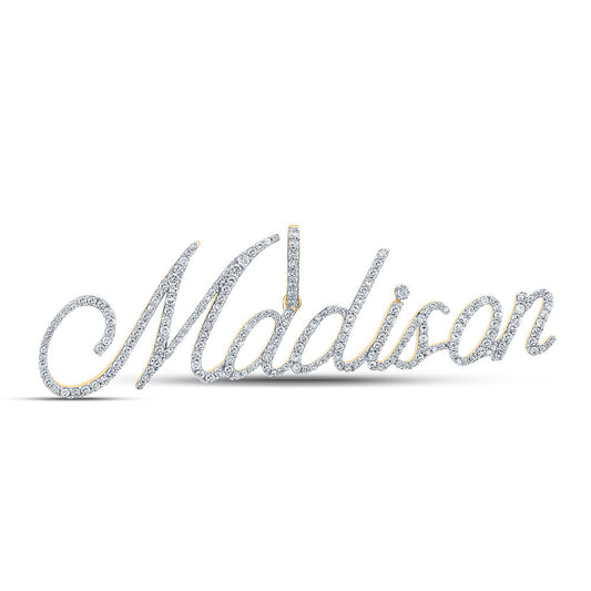 10K YELLOW GOLD ROUND DIAMOND MADISON CHARM PENDANT 1-1/3 CTTW