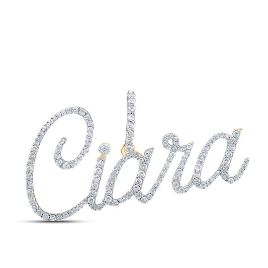 10K YELLOW GOLD ROUND DIAMOND CIARA CHARM PENDANT 3/4 CTTW
