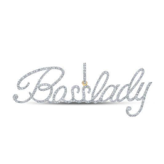 10K YELLOW GOLD ROUND DIAMOND BOSSLADY CHARM PENDANT 1-1/2 CTTW