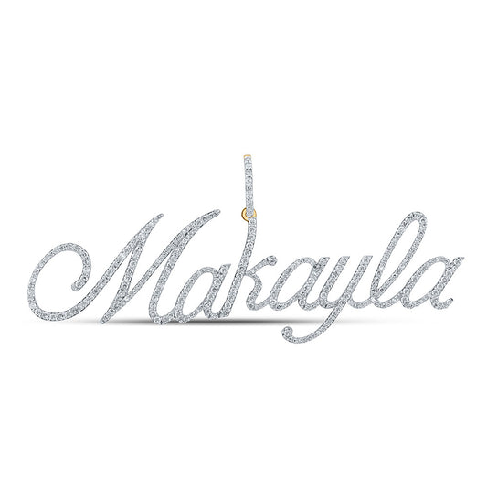 10K YELLOW GOLD ROUND DIAMOND MAKAYLA CHARM PENDANT 1-1/2 CTTW