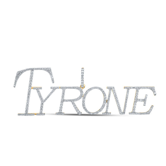 10K YELLOW GOLD ROUND DIAMOND TYRONE CHARM PENDANT 1-1/2 CTTW