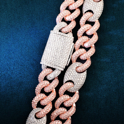 18MM Mixed Color Cuban Chain Bracelet